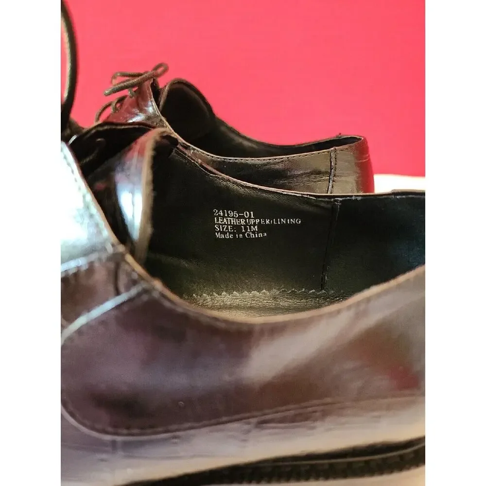 Stacy Adams Men's 11m Black, Snake print Leather Shoes Oxford 24195-01